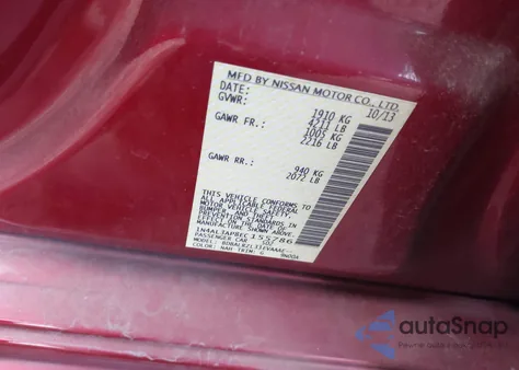 2014 Nissan Altima 2.5 S z USA, uszkodzony, nr VIN 1N4AL3AP8EC155786